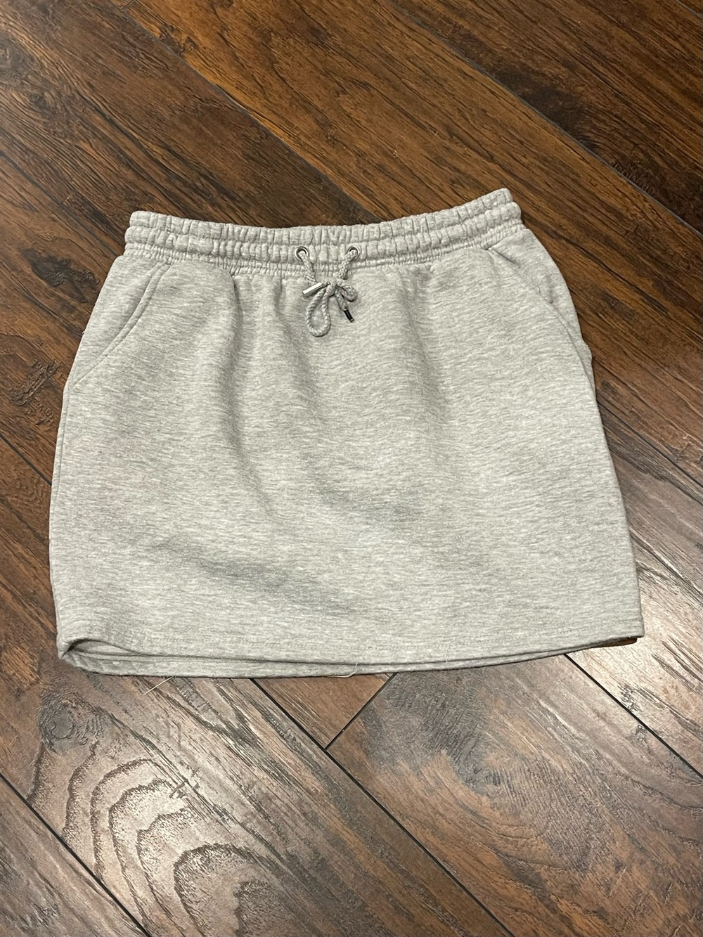 PrettyLittleThing Light Gray Drawstring Mini Skirt